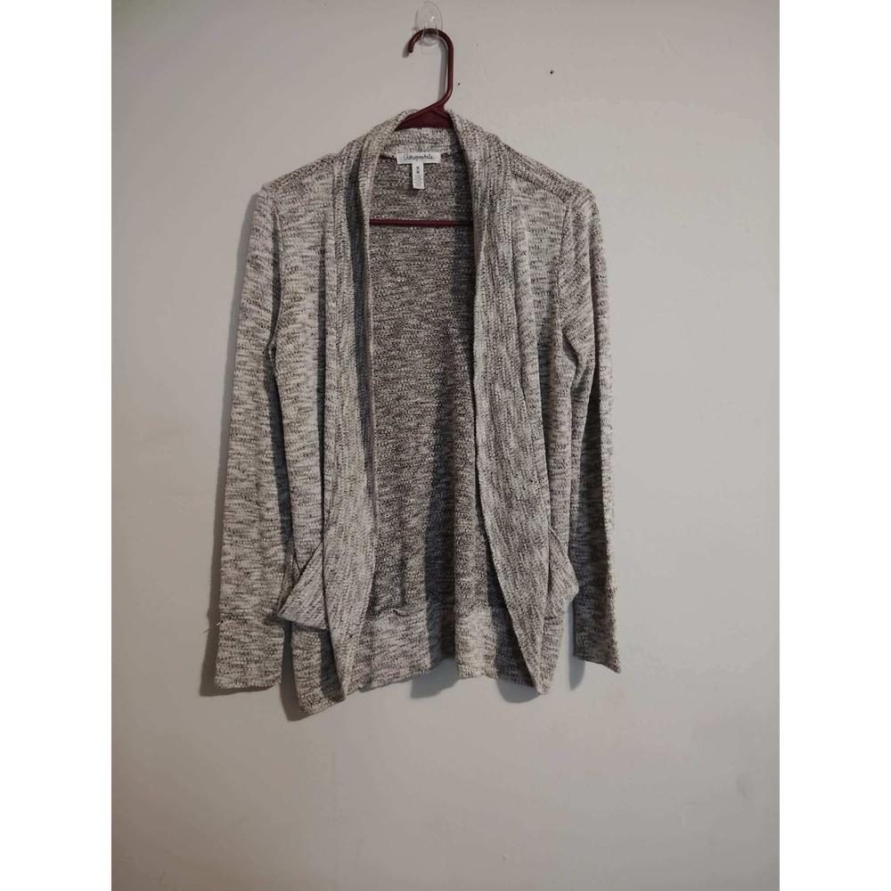 Aeropostale Women's Gray Space Dye Open Front Cardigan Pockets Size Medium